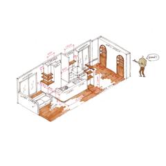 手描きアイソメパース（大パース　A４）の参考です。