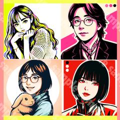 ポップ×切り絵風アイコン