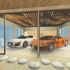 車を眺めるリビング