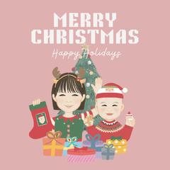 クリスマスカード似顔絵