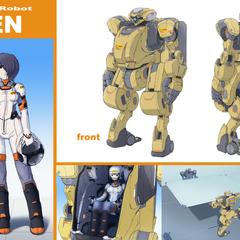 作業用ロボットのメカデザインとイメージイラスト