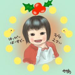 娘の誕生日用似顔絵
