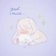 ネコチャンを吸うイラスト