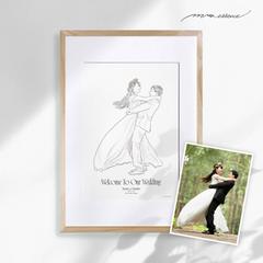 前撮り︱結婚写真からオシャレな線画イラストにします