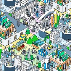 訪問看護の理念を可視化するアイソメイラスト