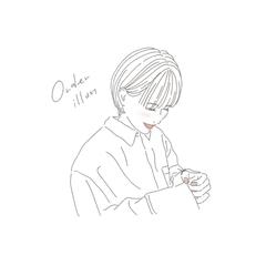 似顔絵 アイコン イラスト 線画