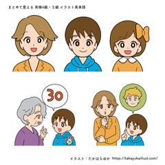 アスク出版様「まとめて覚える英検4級５級」イラストカット