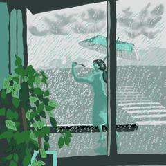 仮想装画「雨を食べる」