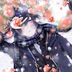 オリジナルイラスト「白銀に紅が咲く」