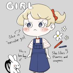自主制作　ミニキャラ女の子　ファッションイラスト