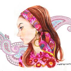 水彩ファッションイラスト