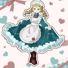 メイド服の女の子の立ち絵イラストです。