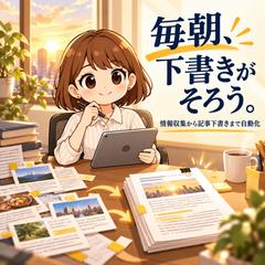 毎朝の発信の下書きが自動でそろう