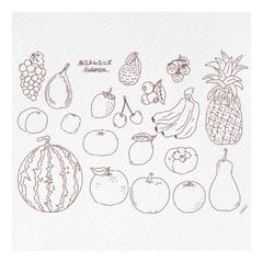 【ぬりえ】果物