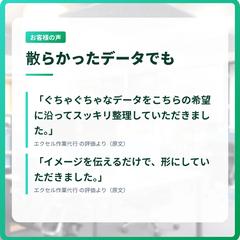 散らかったExcelデータを整理・集計（作業代行）