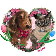 わんこ&にゃんこ　似顔絵