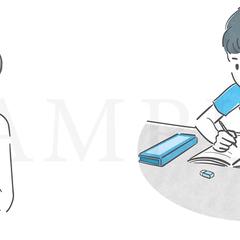 カットイラスト _2色（シアンとブラック）