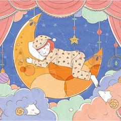 眠っている女の子のイラスト