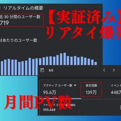 【実績】GA4の数値：リアルタイムユーザー/月間139万PV