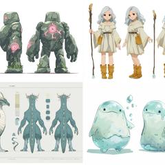 【三面図・設定画】ゲーム用キャラクター・モンスター制作