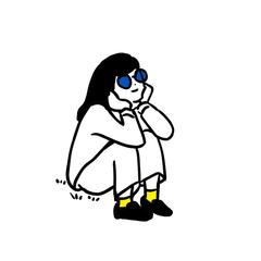 ゆるい線画イラスト