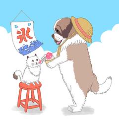 かき氷販売用シールイラストです