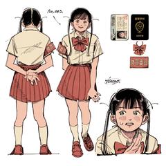キャラデザ立ち絵の2面図　アイコン　小物