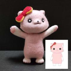 オリジナルキャラクターの羊毛フェルト人形化
