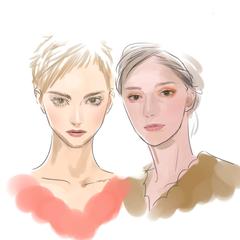アイラインの薄い女性のイラスト