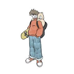 スケボーと相棒