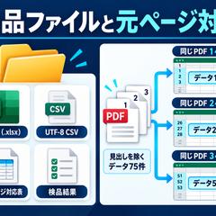 PDFの表をExcelとCSVへ 自主制作見本