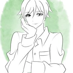 頬杖ついてる男の子