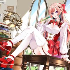 魔女っ子（創作）背景付き一枚絵