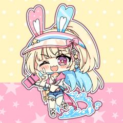 「水着」をテーマに、ミニキャライラストを制作