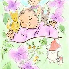 絵本タッチの女の子イラスト