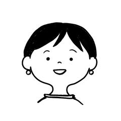イヤリングの女性　ほっこりシンプルアイコン
