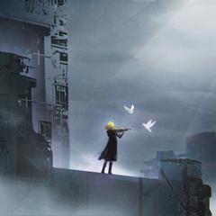 【オリジナルイラスト】背景＋キャラ1人＋小物　横4:3
