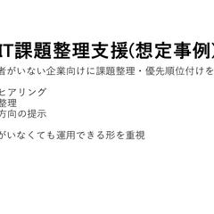 IT体制が整っていない・専任が少ない企業向け｜課題整理支援