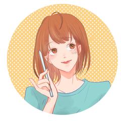 惹き寄せアイコンサンプル/ペンを持つ女性