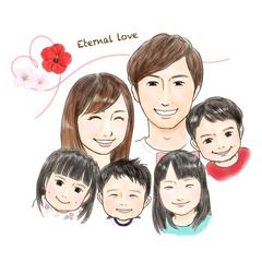 ご家族の似顔絵作成