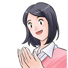 嬉しい顔をしている女性