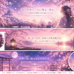 幻想アート　桜の世界　アイコン　ヘッダー