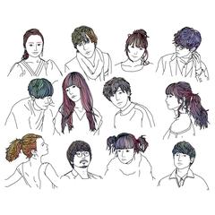 現在受け付けている似顔絵サービスの、サンプル画像です