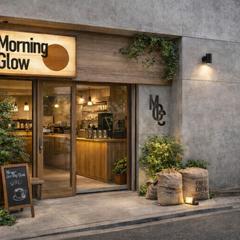 ロゴ展開イメージ | カフェ 外装