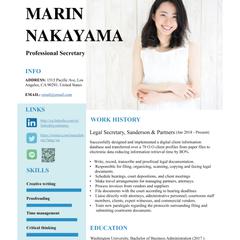 エグゼクティブ秘書の応募レジュメ。