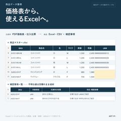 商品マスターExcel化・確認事項の納品見本