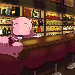 「あちらのお客様からです」なカバさん