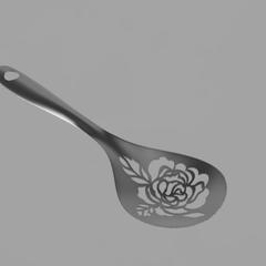 穴あきスプーン　薔薇
