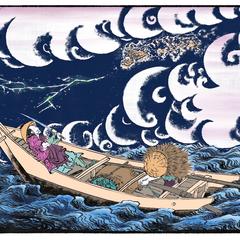 北斎の作品の復元を目的としたイラスト制作