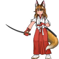 お狐巫女さん